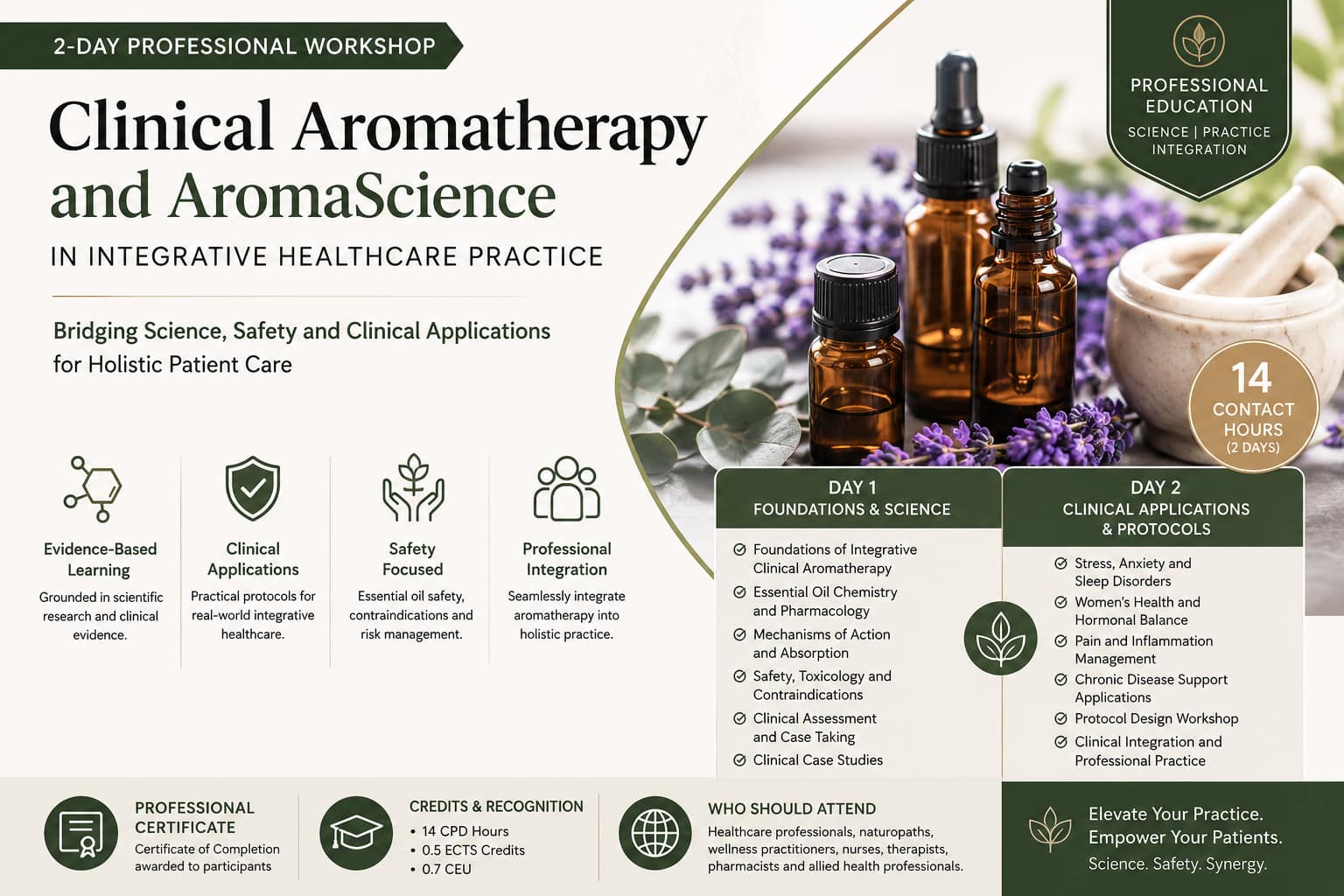 25-26/07/26 – Clinical Aromatherapy and AromaScience Integrative Clinical Applications