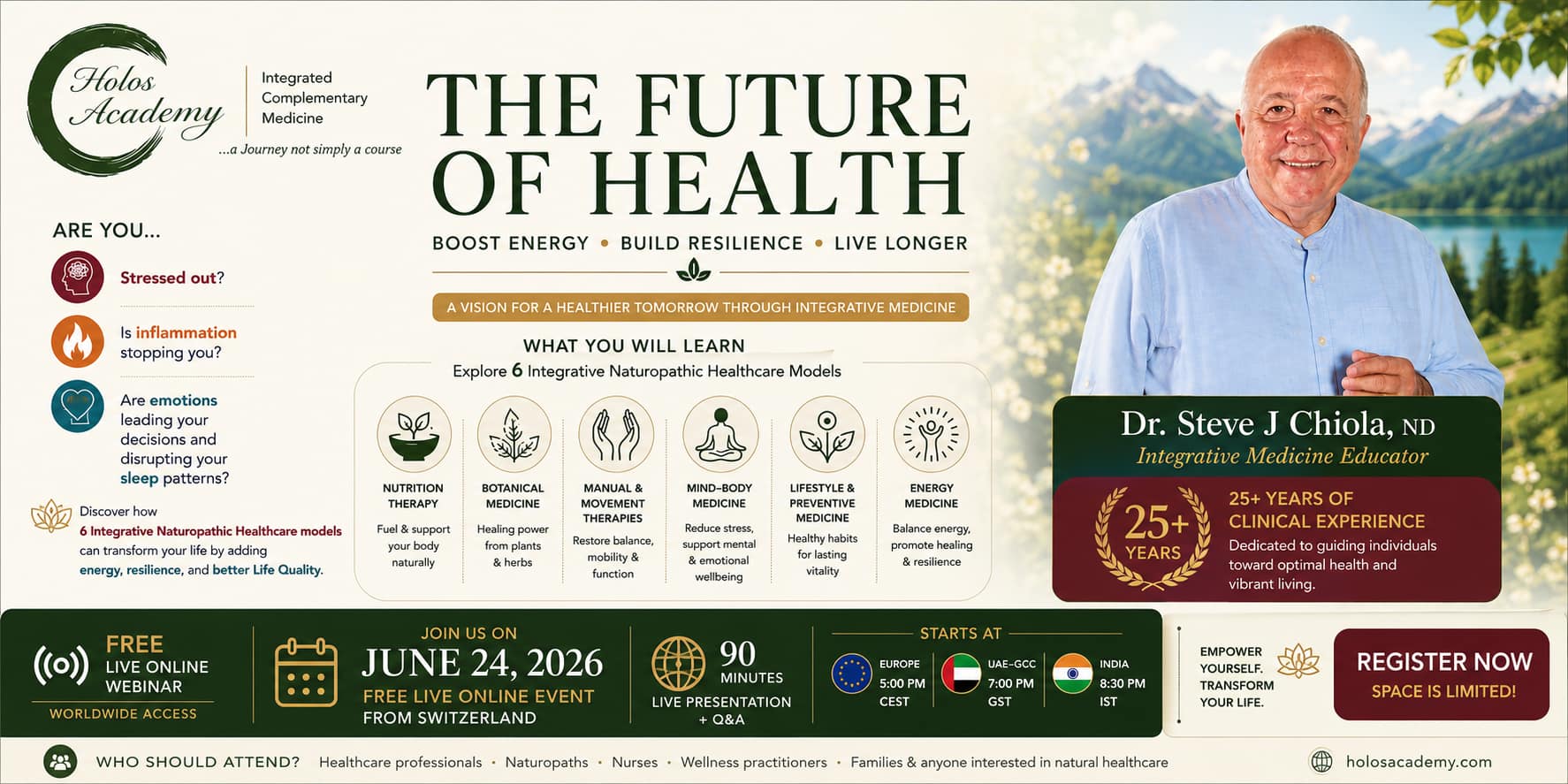 24/6/26 – THE FUTURE OF HEALTH Boost Energy, Build Resilience, Live Longer